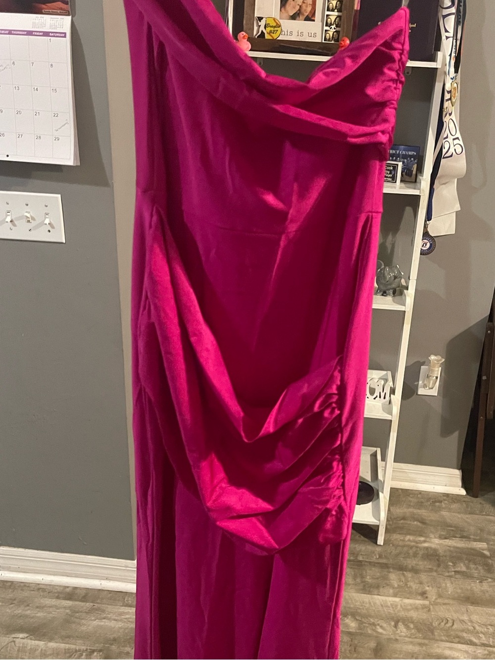 Fashion Nova Fuchsia Draped Maxi Skirt